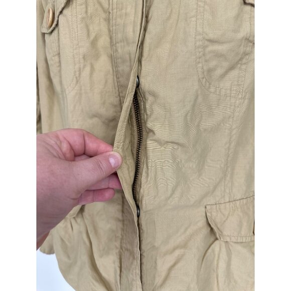 Talbots Crinkle Cotton Long Sleeve Full Zip & Snap Jacket Size 16 - Picture 3 of 9